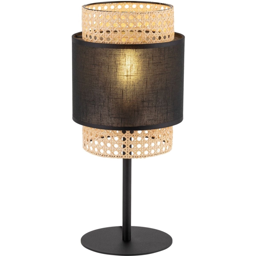 Tafellamp BOHO 1xE27/15W/230V zwart/rotan