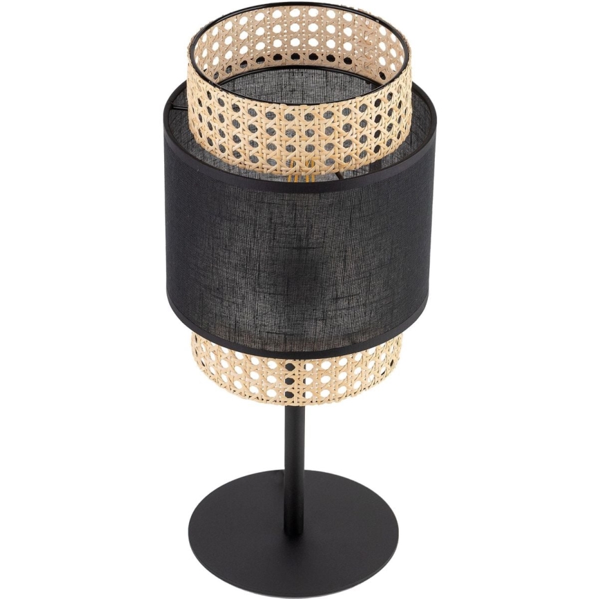 Tafellamp BOHO 1xE27/15W/230V zwart/rotan