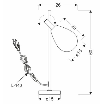Tafellamp DENSO 1xG9/5W/230V zwart chroom