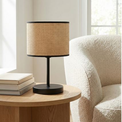 Tafellamp ECO 1xE27/15W/230V beige/rotan