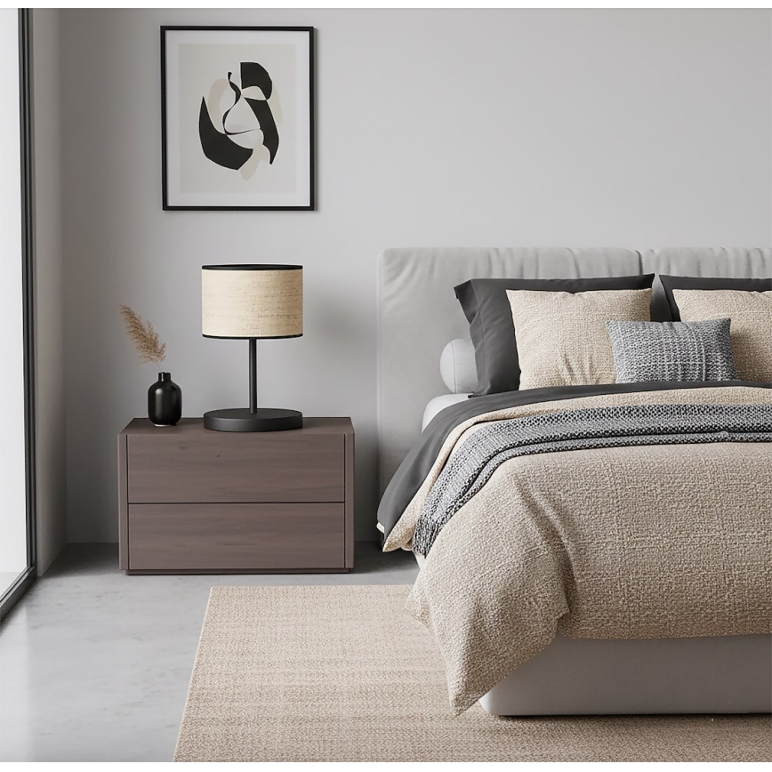 Tafellamp ECO 1xE27/15W/230V beige/rotan