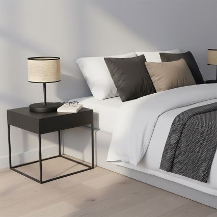 Tafellamp ECO 1xE27/15W/230V beige/rotan