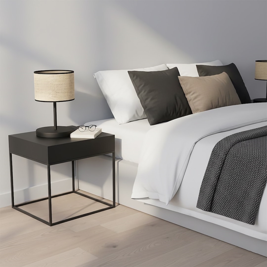 Tafellamp ECO 1xE27/15W/230V beige/rotan