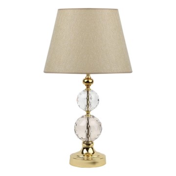 Tafellamp GOLD CRYSTAL 1xE27/40W/230V beige/goudkleurig