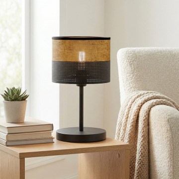 Tafellamp KARBON 1xE27/15W/230V zwart/bruin