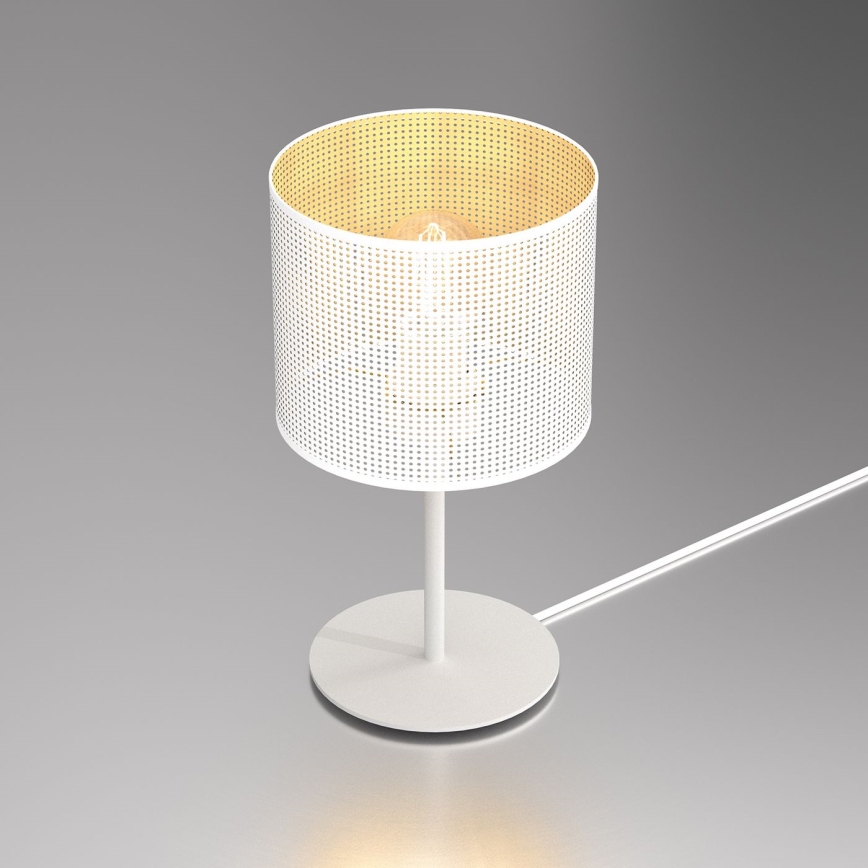 Tafellamp LOFT SHADE 1xE27/60W/230V diameter 18 cm wit/gouden