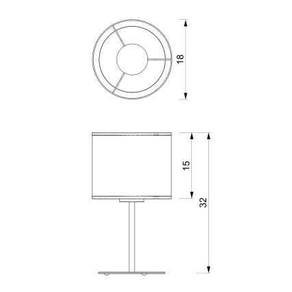 Tafellamp LOFT SHADE 1xE27/60W/230V diameter 18 cm zwart/gouden