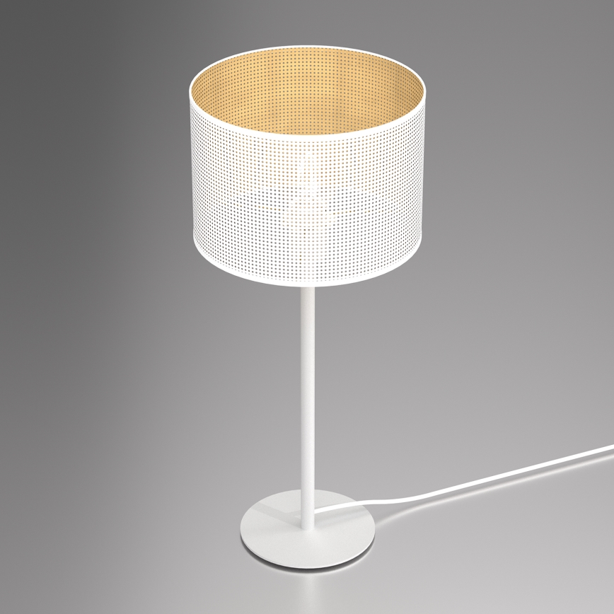 Tafellamp LOFT SHADE 1xE27/60W/230V diameter 25 cm wit/gouden