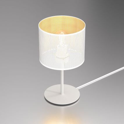 Tafellamp LOFT SHADE 1xE27/60W/230V Ø 18 cm wit/goud