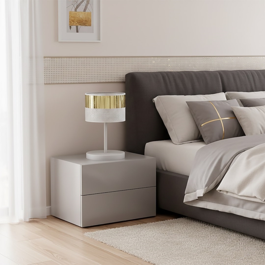 Tafellamp LUX 1xE27/15W/230V wit/goud