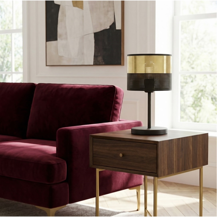Tafellamp LUX 1xE27/15W/230V zwart/goud