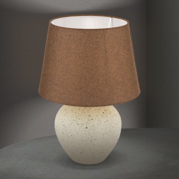 Tafellamp MASAI 1xE27/40W/230V keramiek bruin/beige