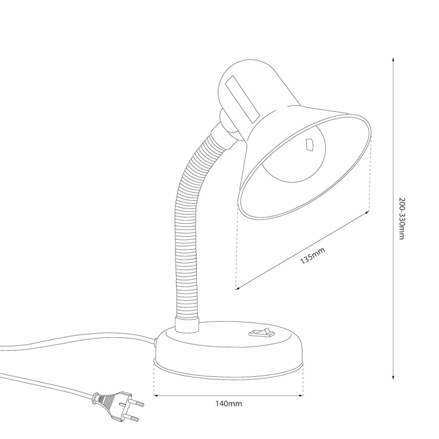 Tafellamp MENTOR 1xE27/15W/230V wit