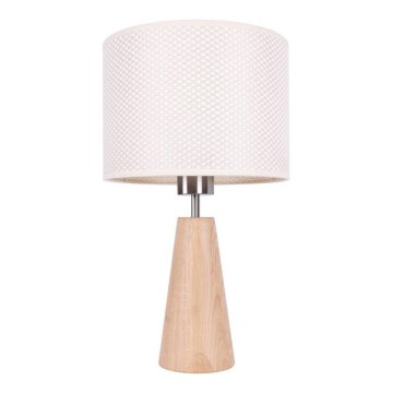 Tafellamp MERCEDES 1xE27/40W/230V Ø 43 cm crème/eiken