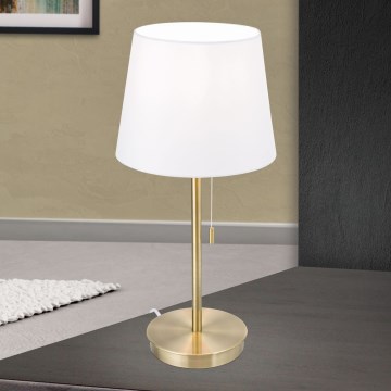 Tafellamp met USB-poort LUDWIG 1xE27/40W/230V 50 cm wit/goud