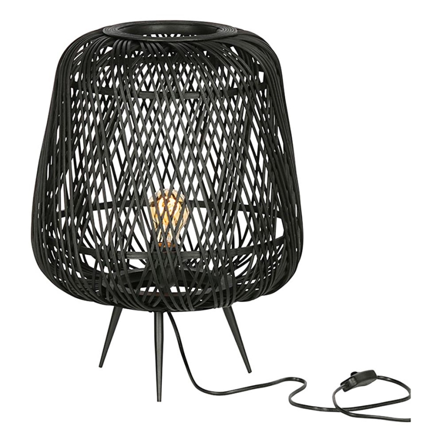 Tafellamp MOZA 1xE27/60W/230V bamboe zwart