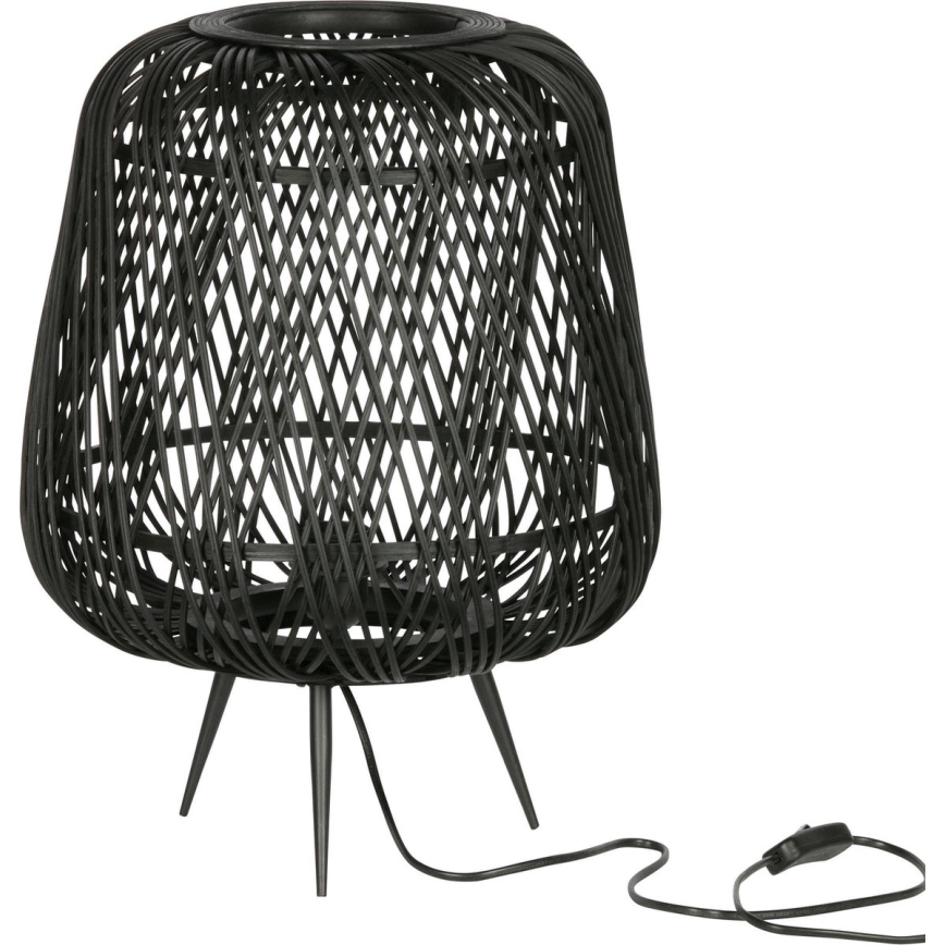 Tafellamp MOZA 1xE27/60W/230V bamboe zwart