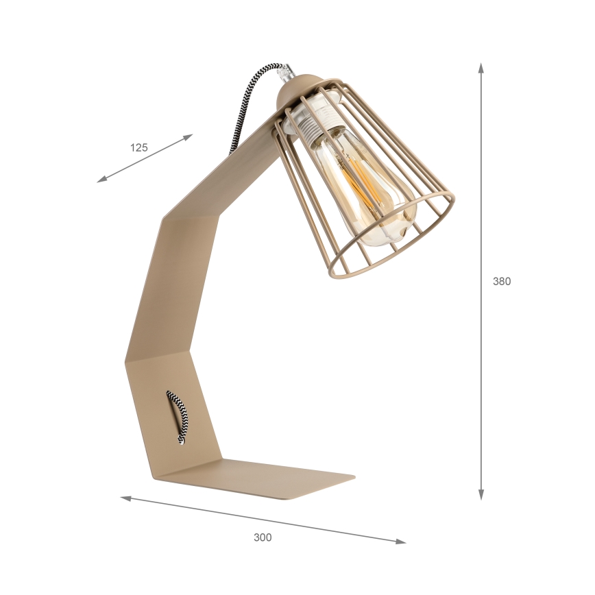 Tafellamp NANDO 1xE27/15W/230V beige