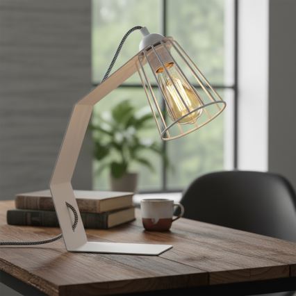 Tafellamp NANDO 1xE27/15W/230V wit