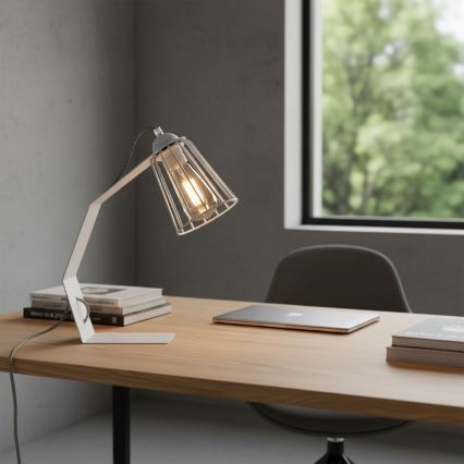 Tafellamp NANDO 1xE27/15W/230V wit