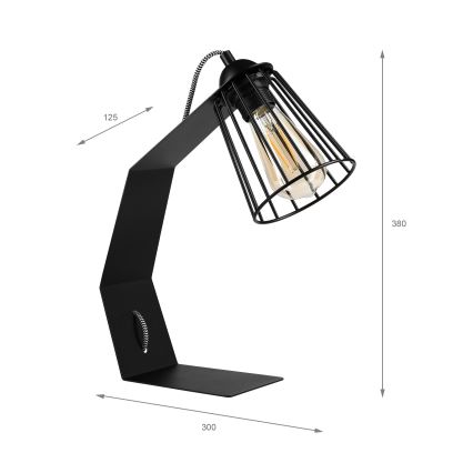 Tafellamp NANDO 1xE27/15W/230V zwart