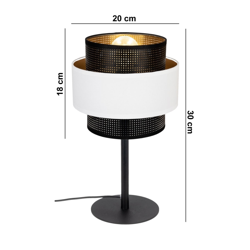 Tafellamp NESS 1xE27/60W/230V zwart/wit