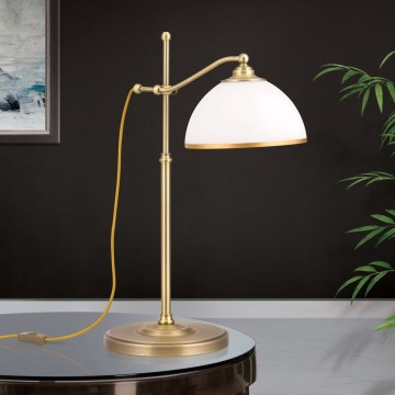 Tafellamp OLD LAMP 1xE27/40W/230V 65 cm wit/messing