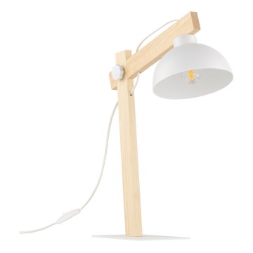 Tafellamp OSLO 1xE27/15W/230V grenen/wit