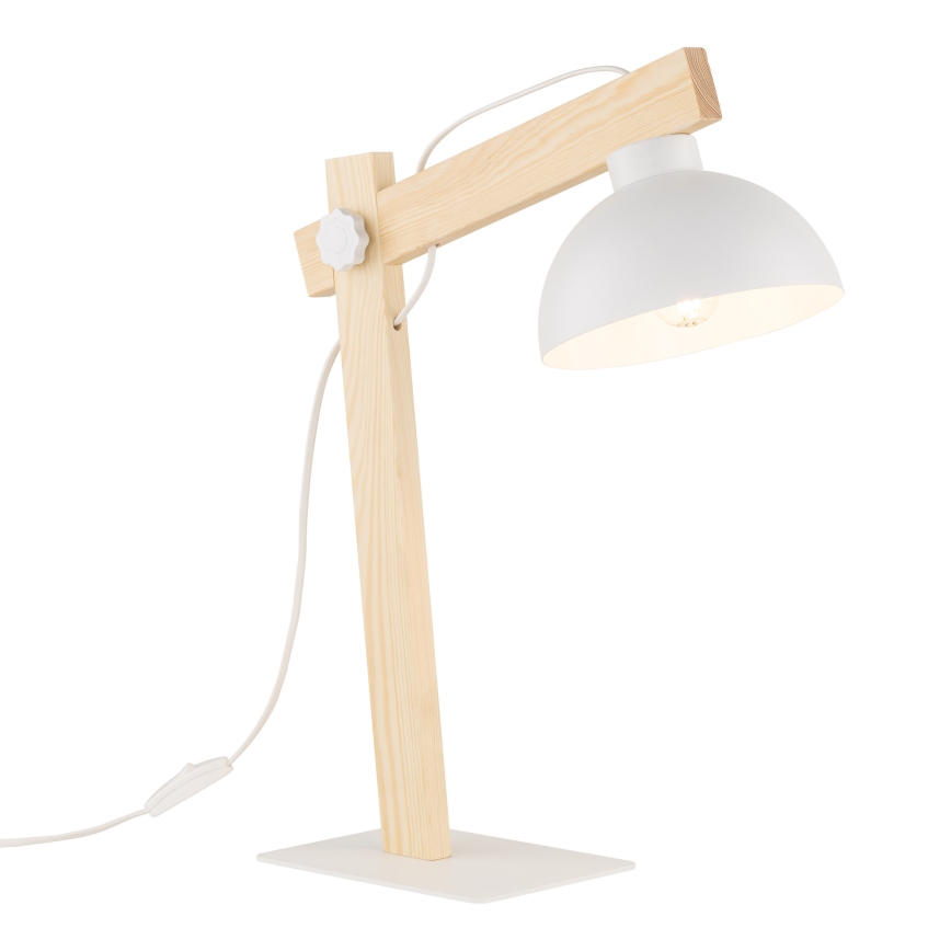 Tafellamp OSLO 1xE27/15W/230V grenen/wit