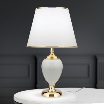 Tafellamp OVUM 1xE27/40W/230V 48 cm keramiek wit/goud