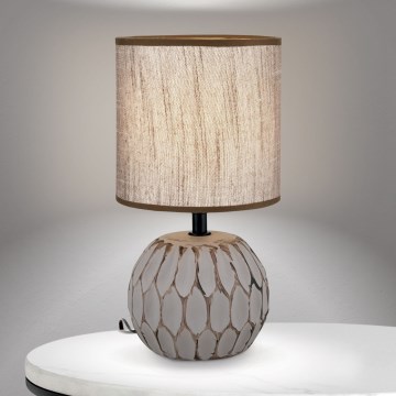Tafellamp PINIA 1xE14/25W/230V keramiek beige/grijs