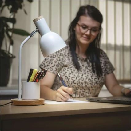 Tafellamp POPPY 1xE27/25W/230V wit