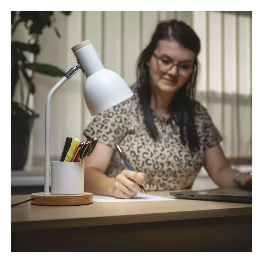 Tafellamp POPPY 1xE27/25W/230V wit