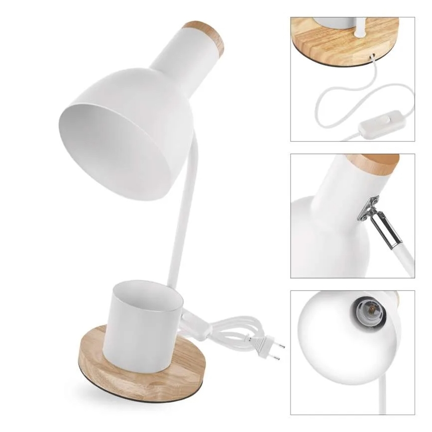 Tafellamp POPPY 1xE27/25W/230V wit