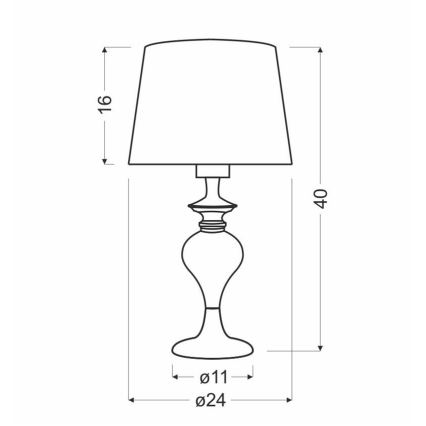 Tafellamp PRIMA GOLD 1xE27/60W/230V zwart/goud