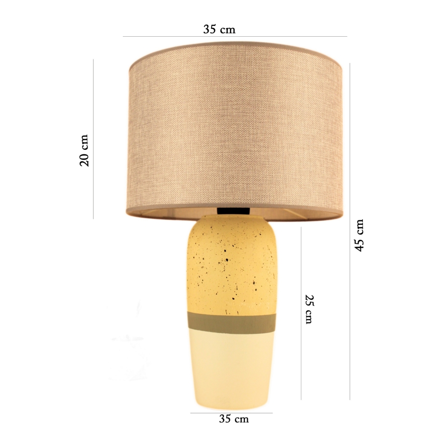 Tafellamp RAMZES 1xE27/40W/230V beige/geel