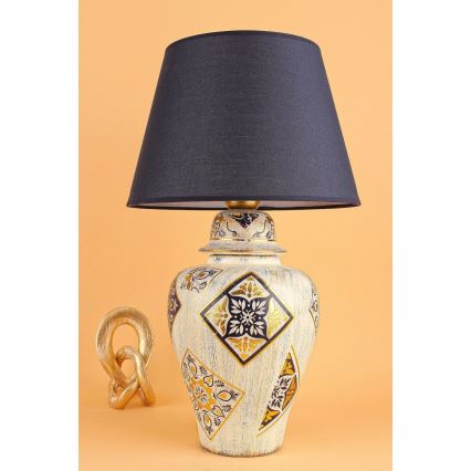 Tafellamp RAMZES 1xE27/40W/230V blauw/beige