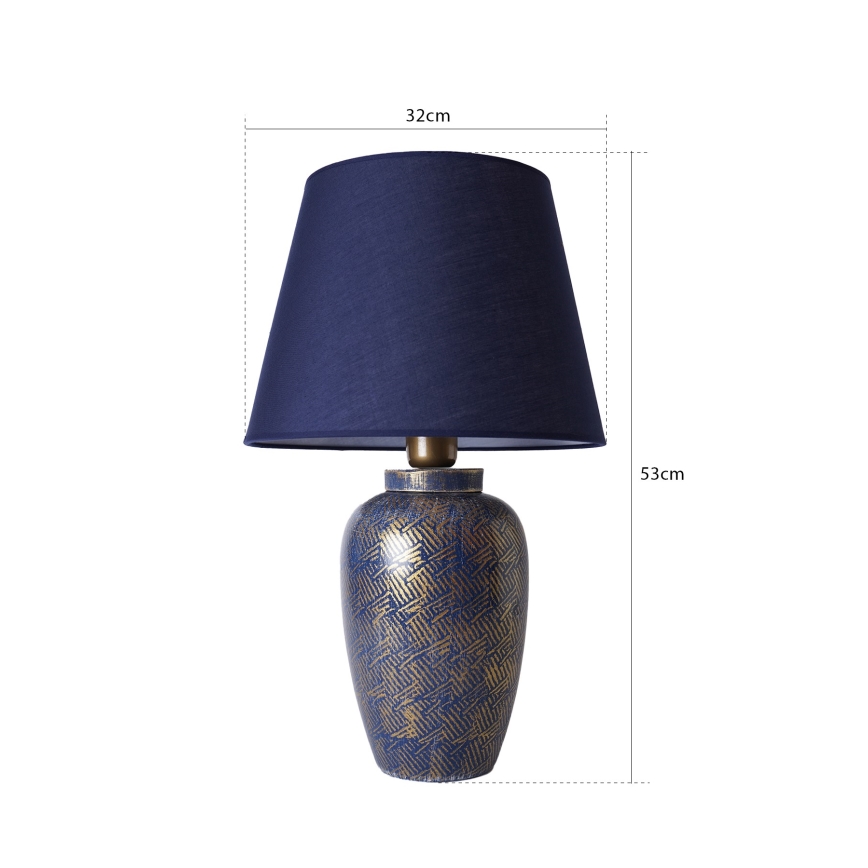 Tafellamp RAMZES 1xE27/40W/230V blauw