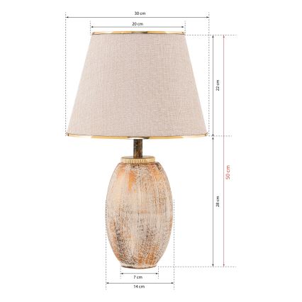 Tafellamp RAMZES 1xE27/40W/230V crème/goud