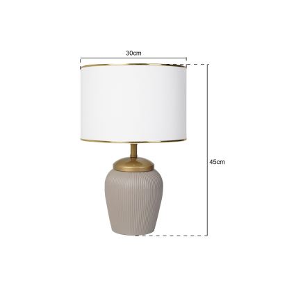 Tafellamp RAMZES 1xE27/40W/230V wit/beige