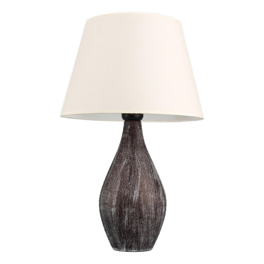 Tafellamp RAMZES 1xE27/40W/230V wit/bruin