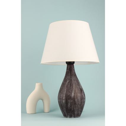 Tafellamp RAMZES 1xE27/40W/230V wit/bruin