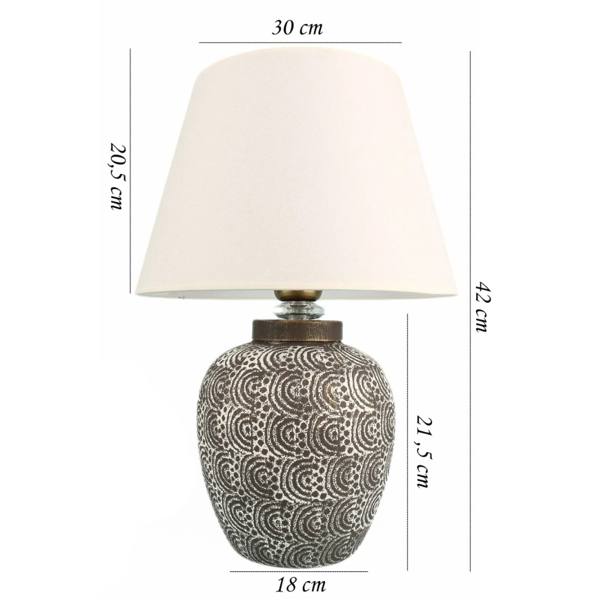 Tafellamp RAMZES 1xE27/40W/230V wit/grijs