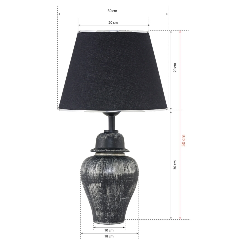 Tafellamp RAMZES 1xE27/40W/230V zwart/zilver