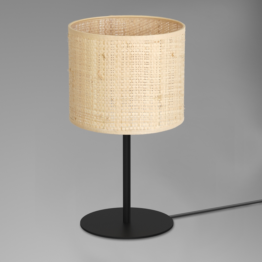 Tafellamp RATTAN 1xE27/60W/230V diameter 18 cm rotan