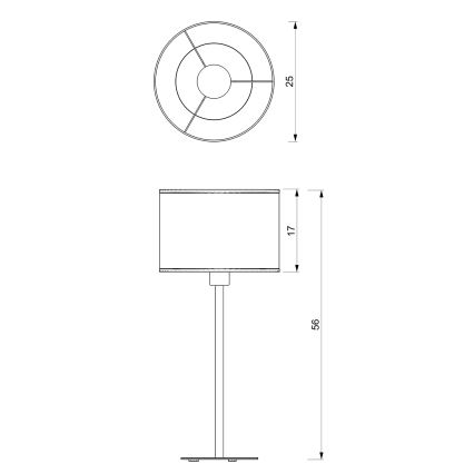Tafellamp RATTAN 1xE27/60W/230V diameter 25 cm rotan