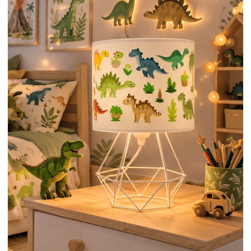 Tafellamp voor kinderen KIDS ROOM 1xE27/60W/230V Ø 18 cm dinosaurus