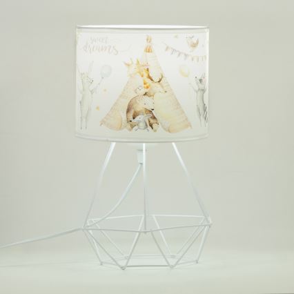 Tafellamp voor kinderkamer KIDS ROOM 1xE27/60W/230V Ø 18 cm met schattige diertjes