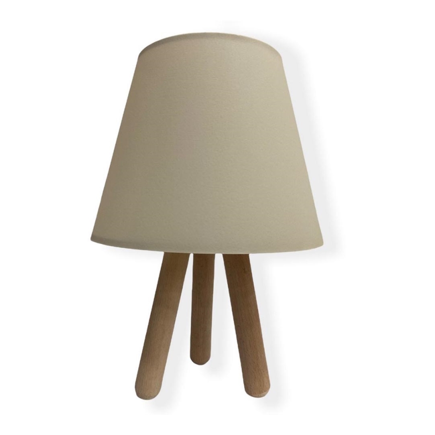 Tafellamp WOOD 1xE27/60W/230V beige