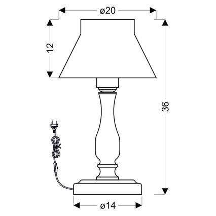 Tafellamp ZEFIR 1xE27/40W/230V